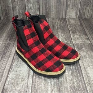 Scoop Red Plaid Chelsea Boot